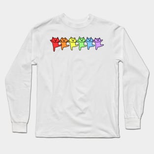 Silly Kitty Rainbow Parade Long Sleeve T-Shirt